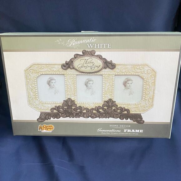 New in box 3 generations photo frame Retro Antique look Grannycore Cottage - Picture 1 of 5